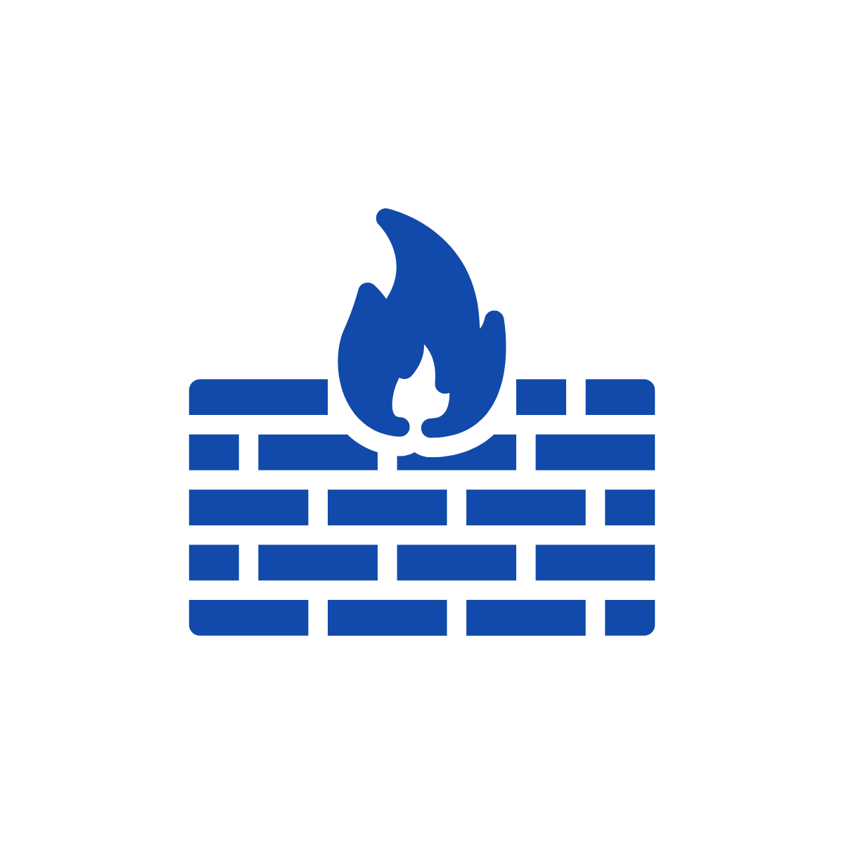 Brick wall with fire